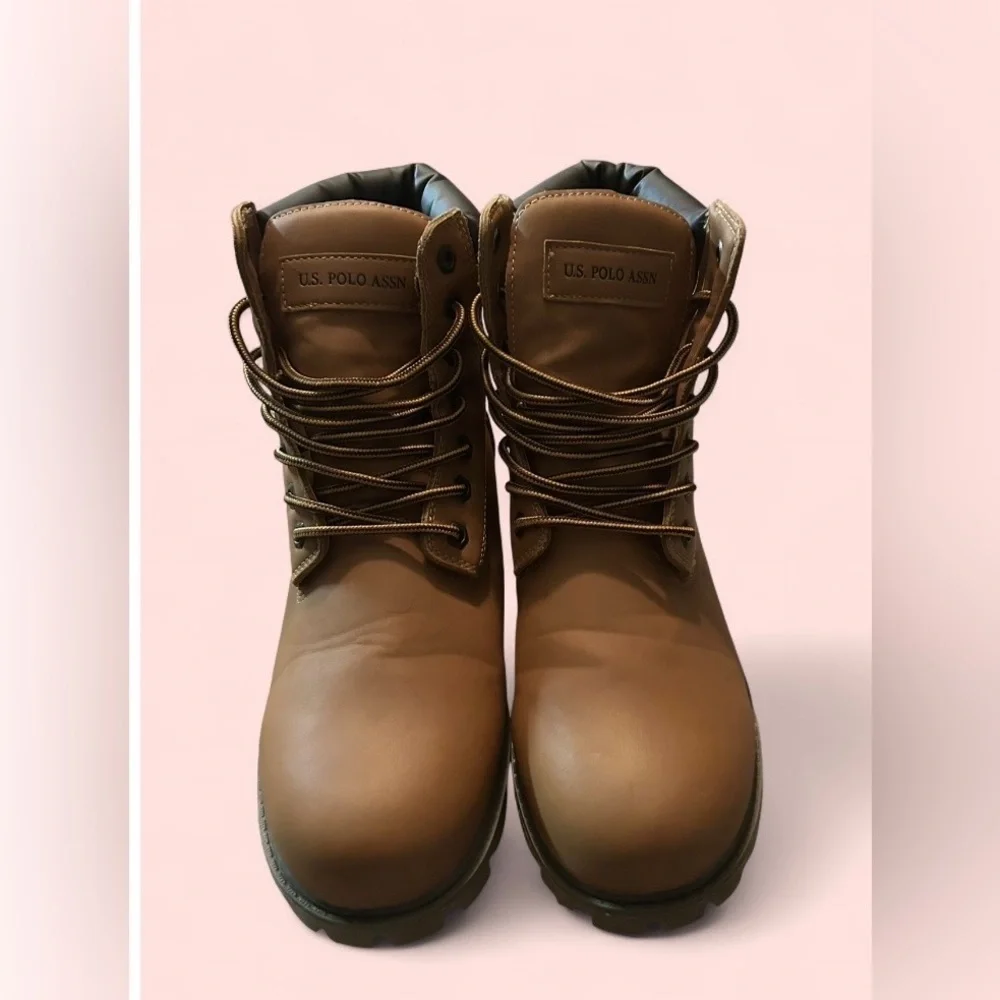 U.S. Polo Assn. Owen High Work Boots Men’s Size 10 Tan Lace-Up